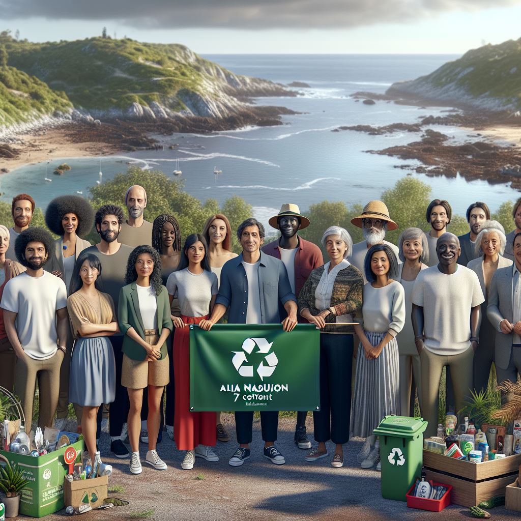 Une photo avec les partenaires devant la mer, groupe , écologie, 